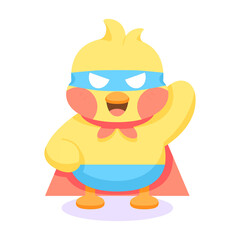 Isolated superhero chick cartoon character Vector illustration
