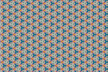 Colorfull abstract pattern that looks like flowers, created from a macro photography of fluids bubbles.