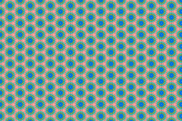 Colorfull abstract pattern that looks like flowers, created from a macro photography of fluids bubbles.