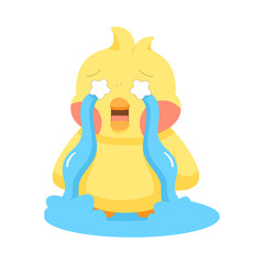 Isolated sad chick cartoon character Vector illustration