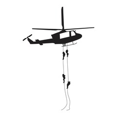 soldier roping from helicopter silhouette vector design © Wisnu Bayu Aji