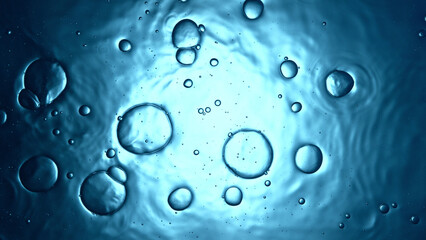 Macro shot of water bubbles, close-up.