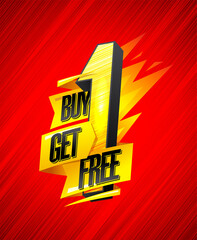 Buy one, get one free, promotion web banner template