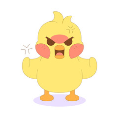 Isolated angry chick cartoon character Vector illustration