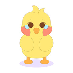 Isolated stunned chick cartoon character Vector illustration