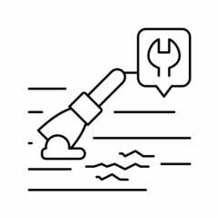 wood floor scratch repair line icon vector illustration