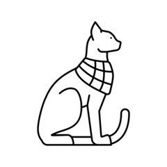 cat egypt animal line icon vector illustration