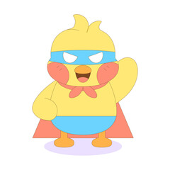 Isolated superhero chick cartoon character Vector illustration