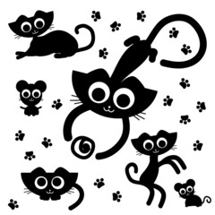 Funny black cats