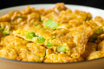 Sichuan-style home-cooked dishes - omelette with bitter gourd