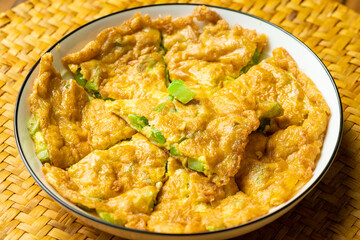 Sichuan-style home-cooked dishes - omelette with bitter gourd