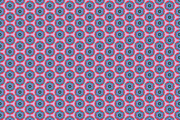 Colorfull abstract pattern that looks like flowers, created from a macro photography of fluids bubbles.