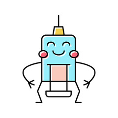 syringe medicine tool color icon vector illustration