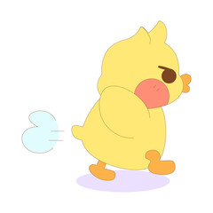 Isolated angry chick cartoon character Vector illustration