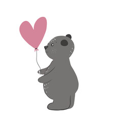 Cute bear with ballon