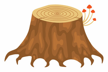 Nice stump with mushrooms