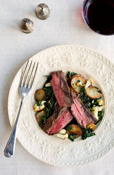 Flank Steak with Potato and Spinach