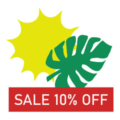 Vector illustration of summer sale, solar discounts