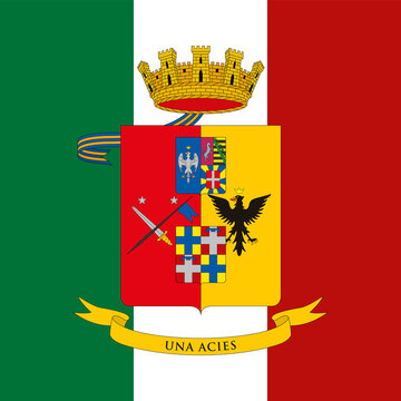 Coat of arms of the Military Academy of Modena, Italy, vector illustration