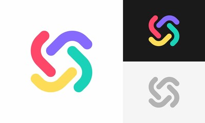 letter s logo abstract colourfull geometric logo	