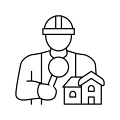 home inspector line icon vector illustration