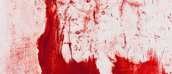 Blood on a white wall background. Blood stained dirty wall background. horror background