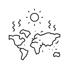 drought map line icon vector illustration