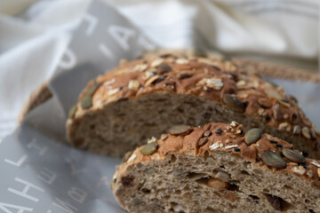 Close up Whole grain bread