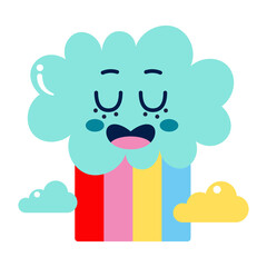 Isolated colored happy cloud emote Vector illustration