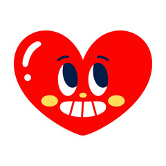 Isolated colored cute happy heart shape emote Vector illustration