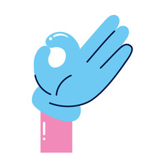 Isolated colored hand signal emote Vector illustration