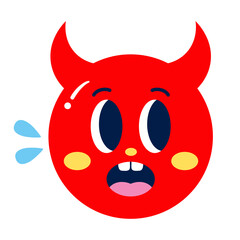 Isolated colored serious devil emote Vector illustration