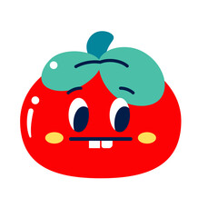 Isolated colored serious tomato emote Vector illustration