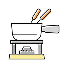 ceramic fondue maker color icon vector illustration