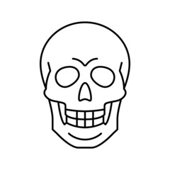 skull bone line icon vector illustration