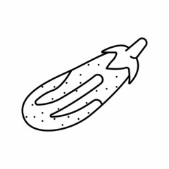 graffiti eggplant line icon vector illustration