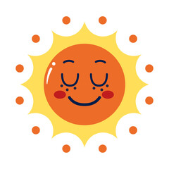 Isolated colored happy sun emote Vector illustration