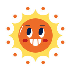 Fototapeta premium Isolated colored happy sun emote Vector illustration