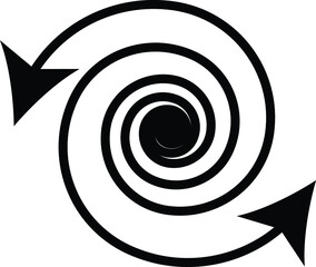 Sprial arrow two dimension design with white background