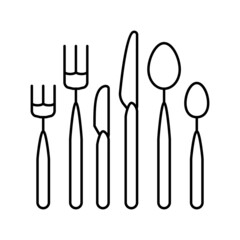 silverware utensil line icon vector illustration