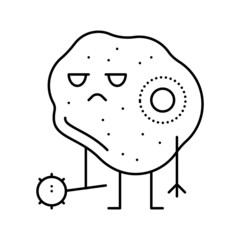 bacterium ill line icon vector illustration