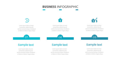 Fototapeta na wymiar Business infographic design template with 3 options, steps or processes. Can be used for workflow layout, diagram, annual report, web design 