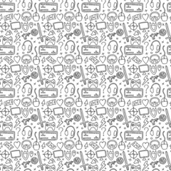 seamless pattern with gaming icons. gaming vector icons