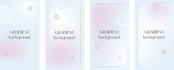 Set of vector universal gradient backgrounds with copy space for text. Design for social media, story, card, invitation, feed post.