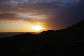 sunset in the mountains