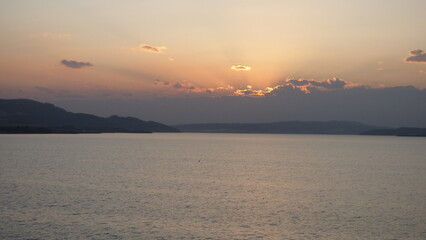 sunset over the river