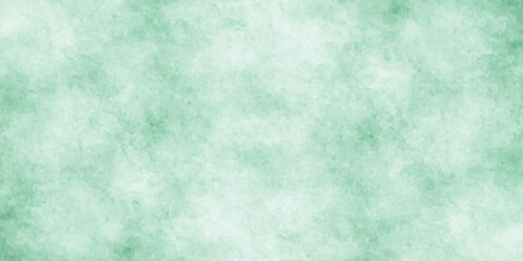 Abstract painted green mint watercolor background, shinny green paper texture with white clouds, Beautiful green grunge background with cloudy distressed texture and clouds.