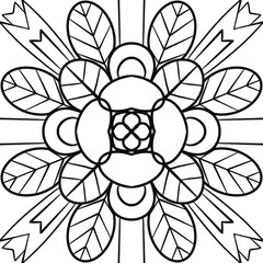 Line art coloring book on white background