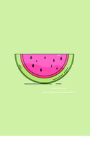 Cute watermelon slice vector illustration, Fresh watermelon icon for app
