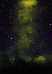 Background with space and starry sky with nebula 
